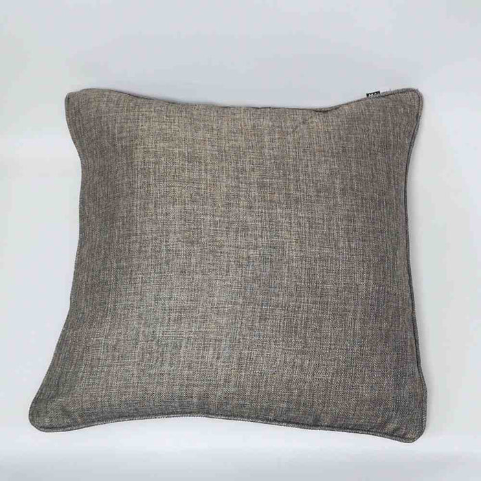 Helsinki silver smart scandinavian inspired plain faux linen cushion with piping
