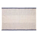Danish designed striped blue and cream woven rug from Hübsch