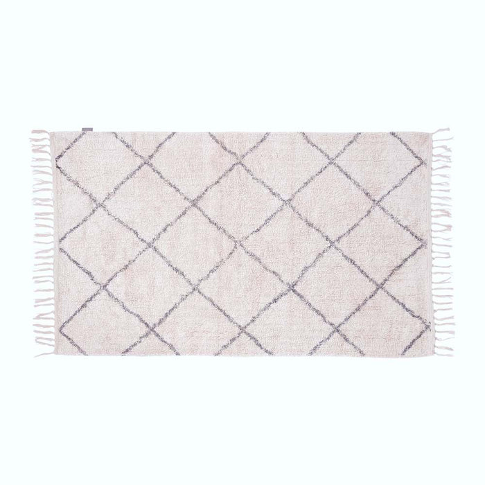 Danish designed striped grey and cream cotton rug from Hübsch