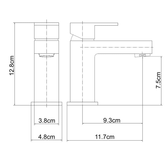 Kiota Sanya mono basin mixer bathroom tap dimensions