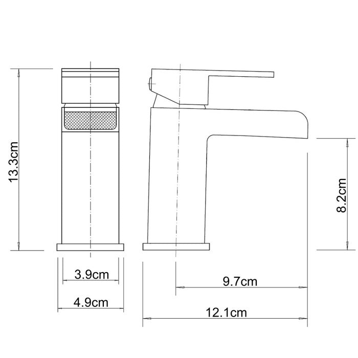 Kiota Sigi mono basin mixer bathroom tap dimensions