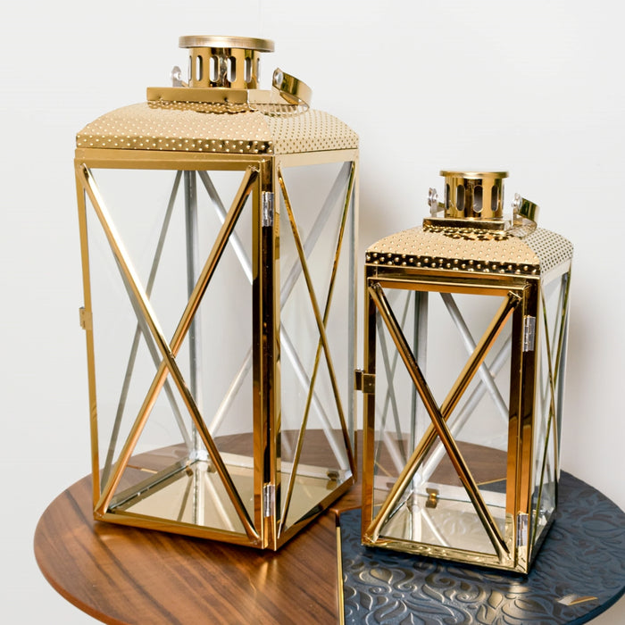 Lexi Set of 2 Gold Lanterns