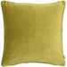 Luxe feather acidgreen soft matte velvet square cushion with piped-edge detailing