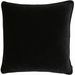 Luxe black soft matte velvet square cushion with piped-edge detailing
