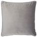 Luxe feather grey soft matte velvet square cushion with piped-edge detailing