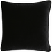 Luxe feather large black velvet square cushion with piped-edge detailing