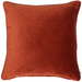 Luxe paprika soft matte velvet square cushion with piped-edge detailing