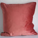 Luxe feather rosewood soft matte velvet square cushion with piped-edge detailing
