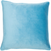 Luxe feather turquoise soft matte velvet square cushion with piped-edge detailing