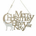 Merry Christmas with Deer Wooden Hanging Sign