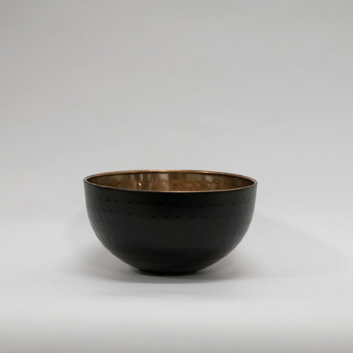 Mixology medium decorative bowl featuring a combination of black and warm metallic tones