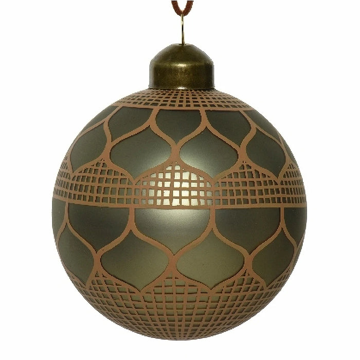 Moss green glass Christmas bauble