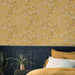 Elegant mustard floral pattern wallpaper