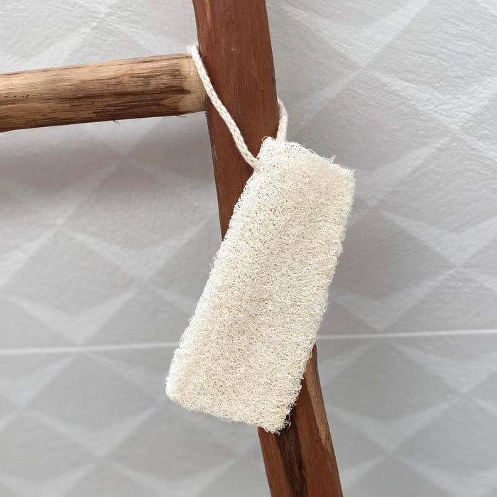 Natural Loofah Scrub on Rope on ladder