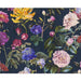 Bold flower pattern on a dark navy background with a textured matt finish wallpaper
