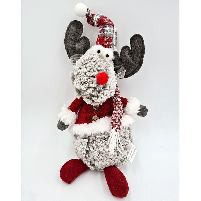 Soft Moose Sitting Christmas Teddy