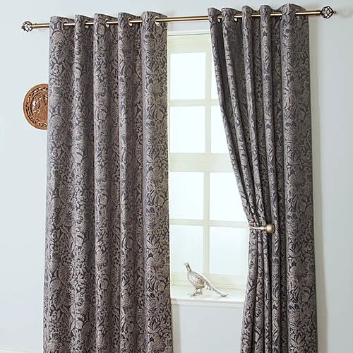 Parker Slate readymade interlined eyelet curtains