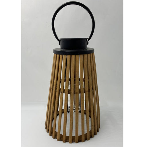 Pavia Bamboo Lantern with black handle 