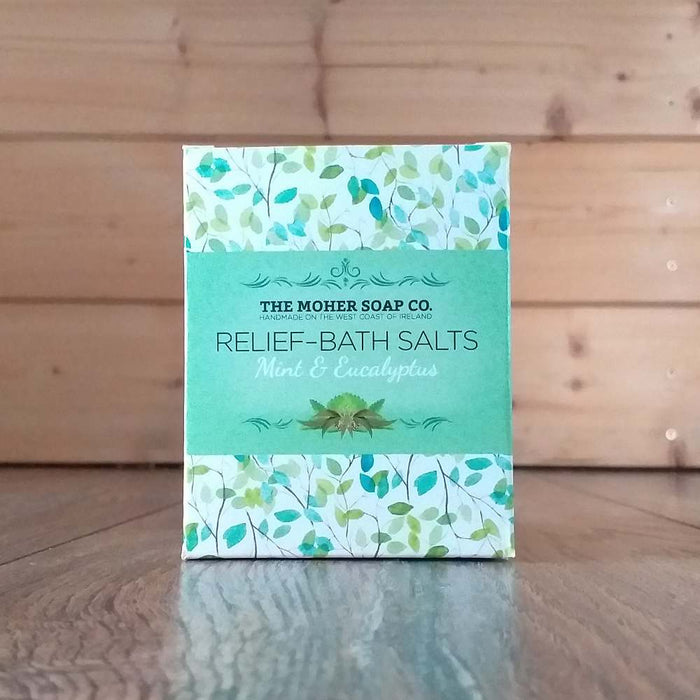 The Moher Soap Company Peppermint & Eucalyptus RELIEF Bath Salts Jar