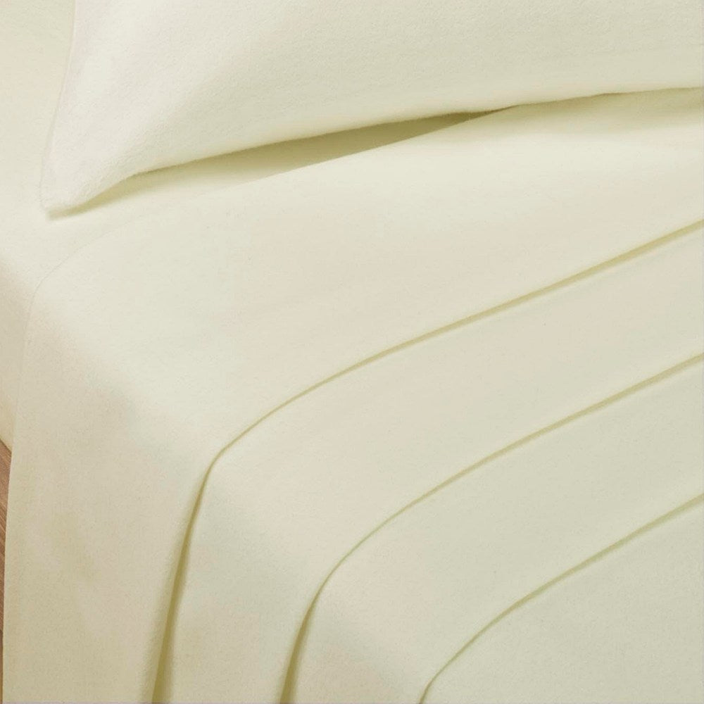Percale Polycotton Cream Flat Sheet — JMR House to Home