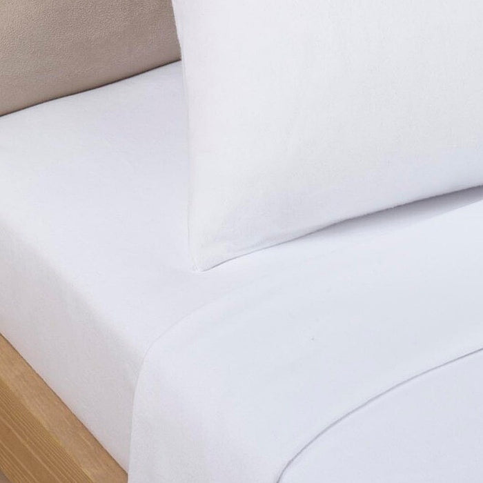 Percale Polycotton White Deep Fitted Sheet