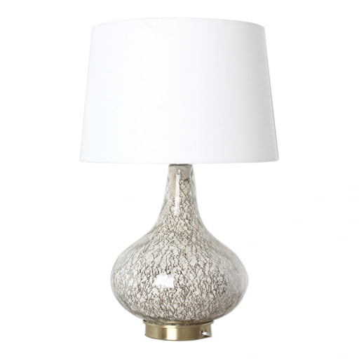 Rayna Marbled Glass Table Lamp with White Fabric Shade