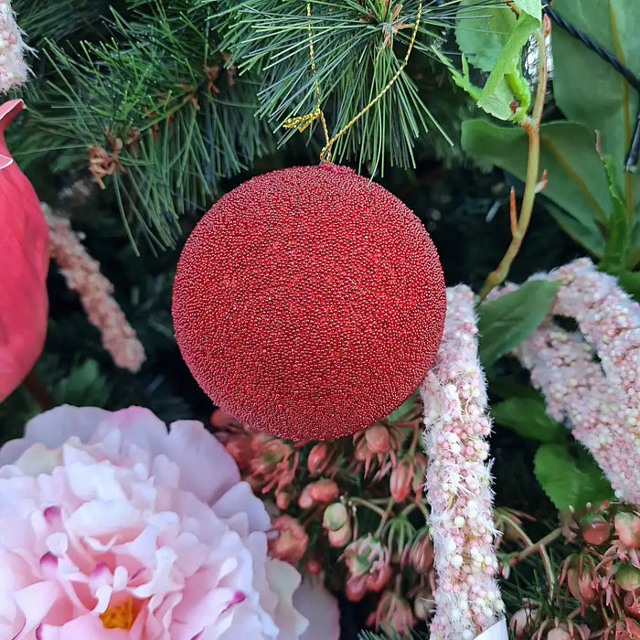 Red Bead Christmas Bauble