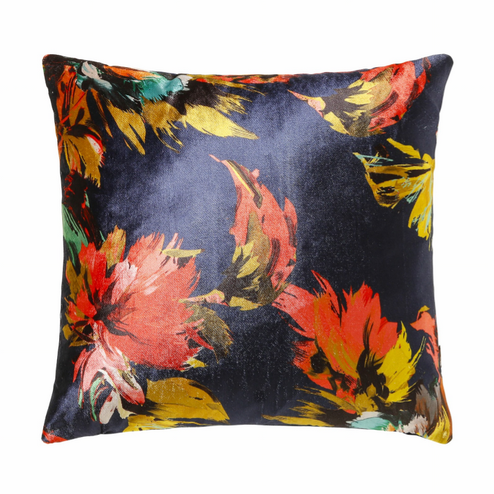 Scatter Box Adriana navy contemporary design cushion with cut velvet and a luxurious satin reverse