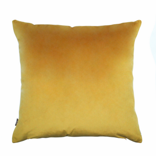 Scatter Box Aristo vibrant contemporary design cushion on cut length velvet with a luxurious ochre velvet reverse and knife edge finish
