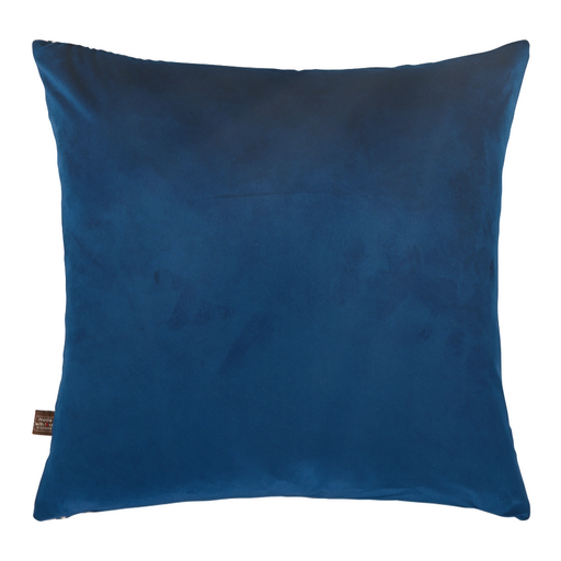 Scatter Box Nisha cushion on lavish cut velvet in a contemporary design with a royal blue velvet reverse