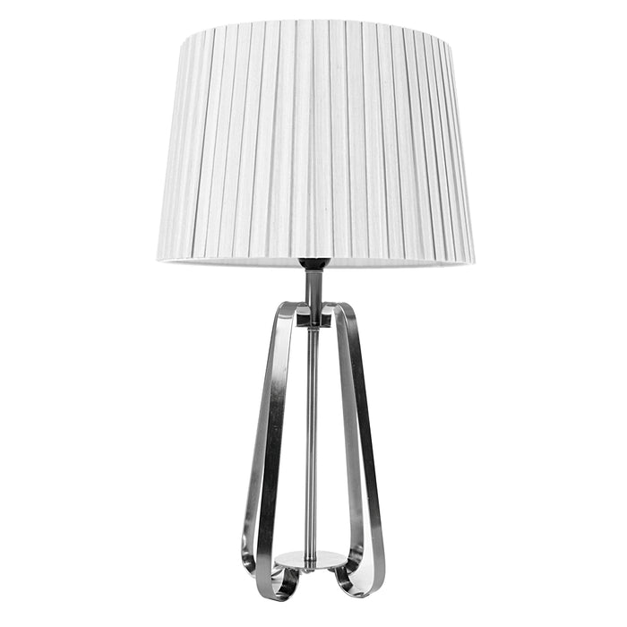 Sia Geo Silver Table Lamp with Grey Shade
