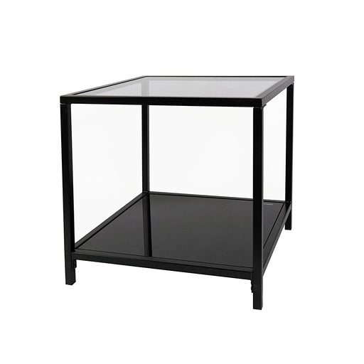 Slater black glass topped side table