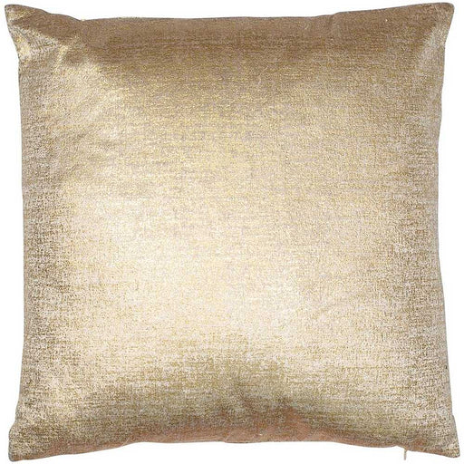 A beautifully soft velvet cushion in a shade of burnished gold