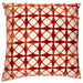 An orange geometric circular cut velvet design spiral cushion