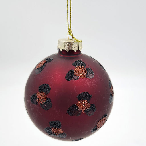 Burgundy Textured Glass Christmas Bauble