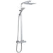 Chrome thermostatic bar shower kit with square shower head and handset