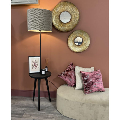 Maze Cream/Taupe Lamp Shade in Sitting Room Setting