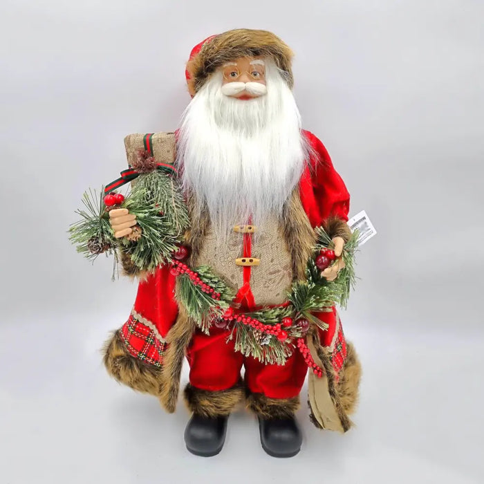 Traditional Garland Standing Santa Ornament