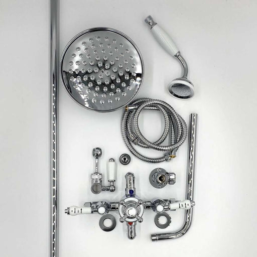 Traditional exposed thermostatic bar shower kit