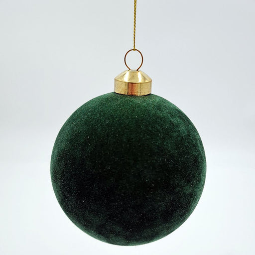 Dark Green Velvet Christmas Bauble