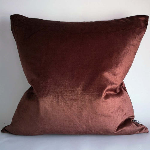 Velveteen Truffle luxurious soft plain velvet cushion in an earthy taupe colour
