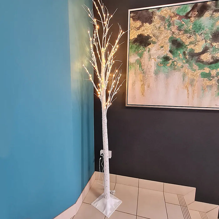 Warm White LED Birch Tree