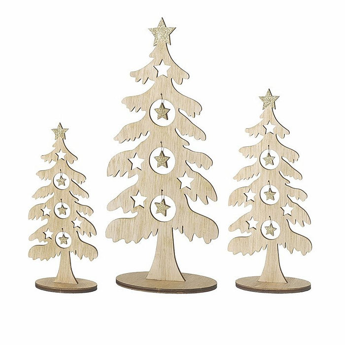 Wooden Christmas Trees with Stars