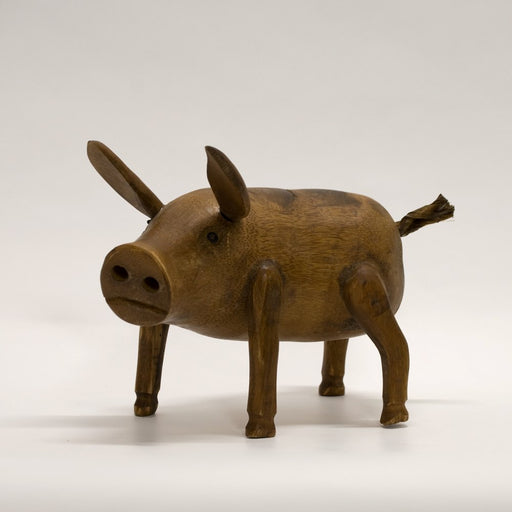 Wooden pig figurine