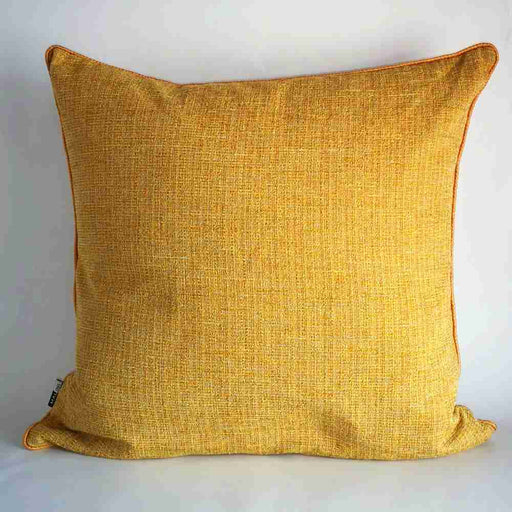Zack mustard multi-tonal slub cushion, in a fine smooth fabric