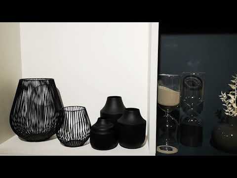 HUBSCH 1 hour hourglass with black sand and home accessories