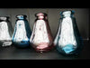 HUBSCH delicate decorative set of 4 glass vases, rose /clear / blue / grey