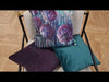 Luxe jade and purple soft matte velvet square cushions with piped-edge detailing
