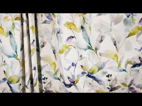Voyage Maison naura lemon curtains, featuring a lush botanical design creating a vibrant oasis of foliage