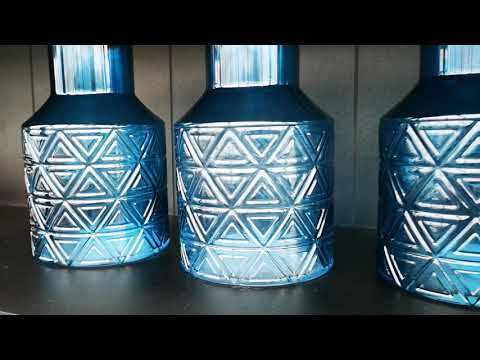 Complements Dakota blue glass vases